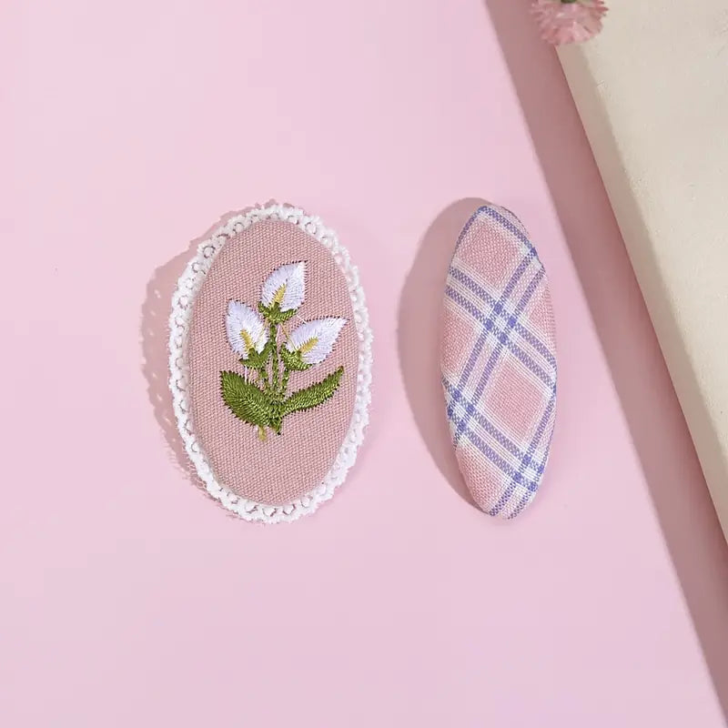 Hair Clips- Hnadmaid Baby Girls Floral Snap (Pink)