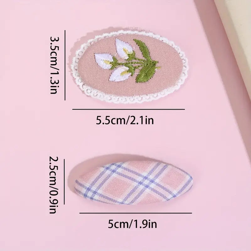 Hair Clips- Hnadmaid Baby Girls Floral Snap (Pink)