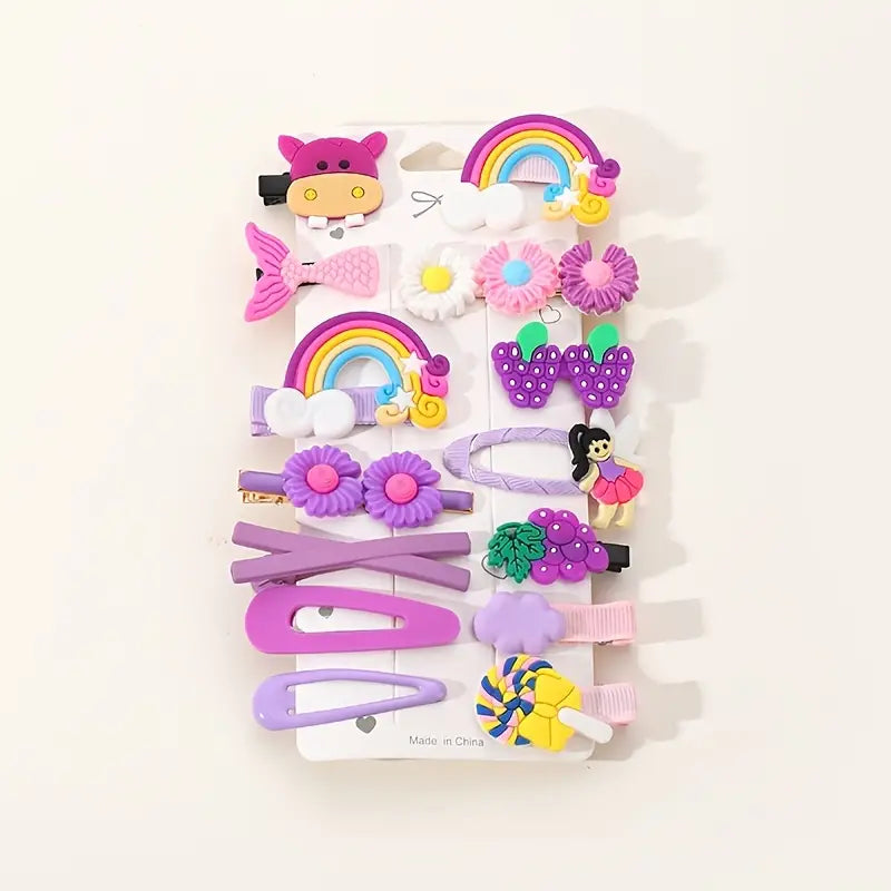 Hair Clip - Children's Hair Accessories Set (Purple)