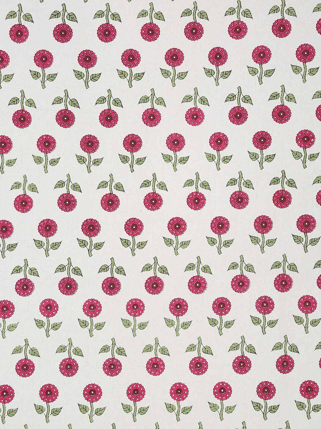 White & Pink Ethnic Motifs King Bedsheet with 2 Pillow Covers