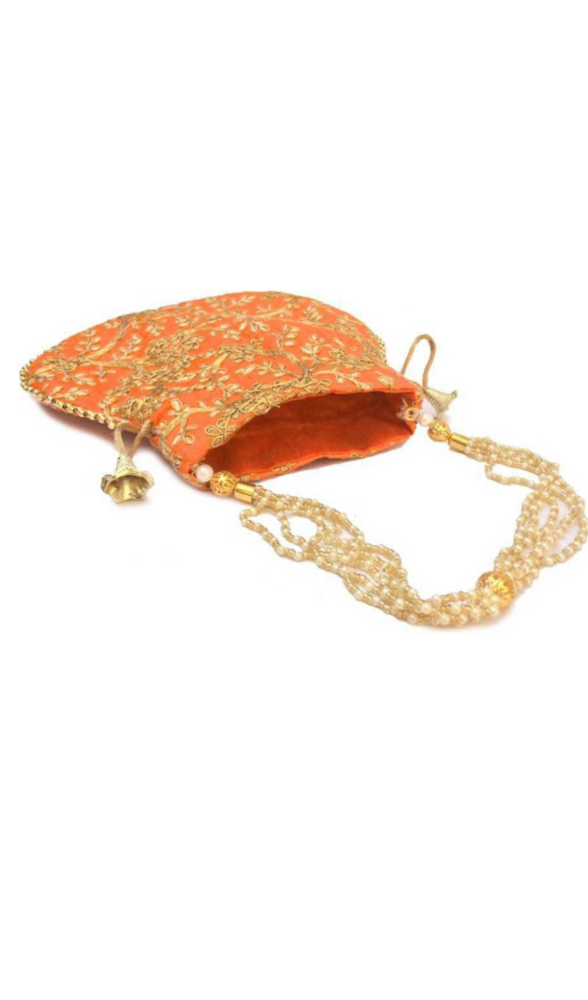 Hand work fabric festive bags