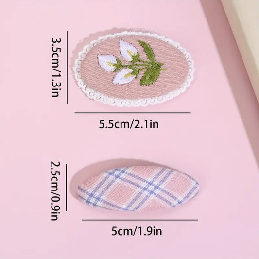 Hair Clips- Hnadmaid Baby Girls Floral Snap (Pink)
