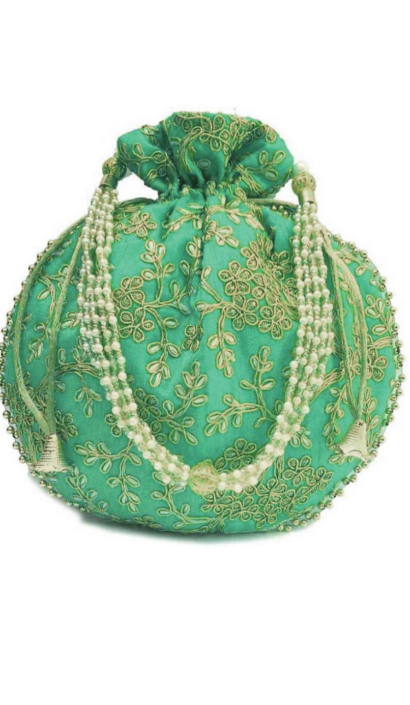 Hand work fabric festive bags