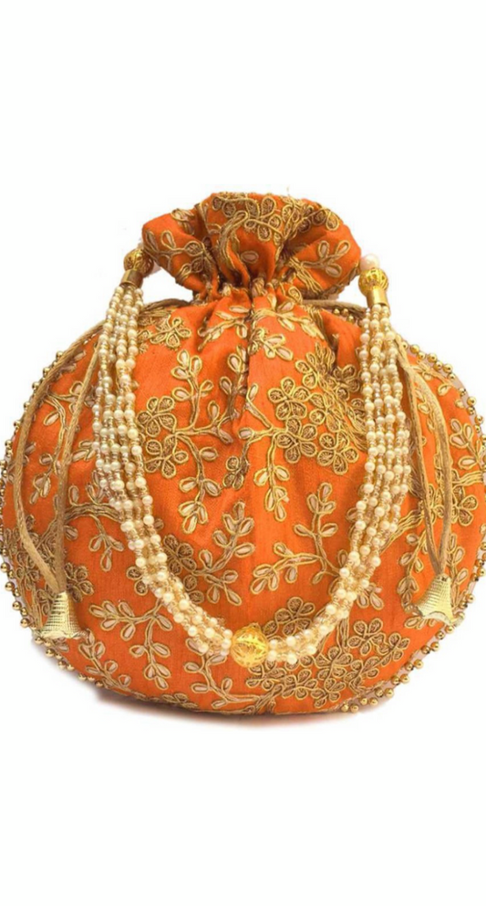 Hand work fabric festive bags