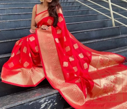 Saree Red banarsi saree